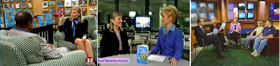 Louise appearing on various t.v. programs